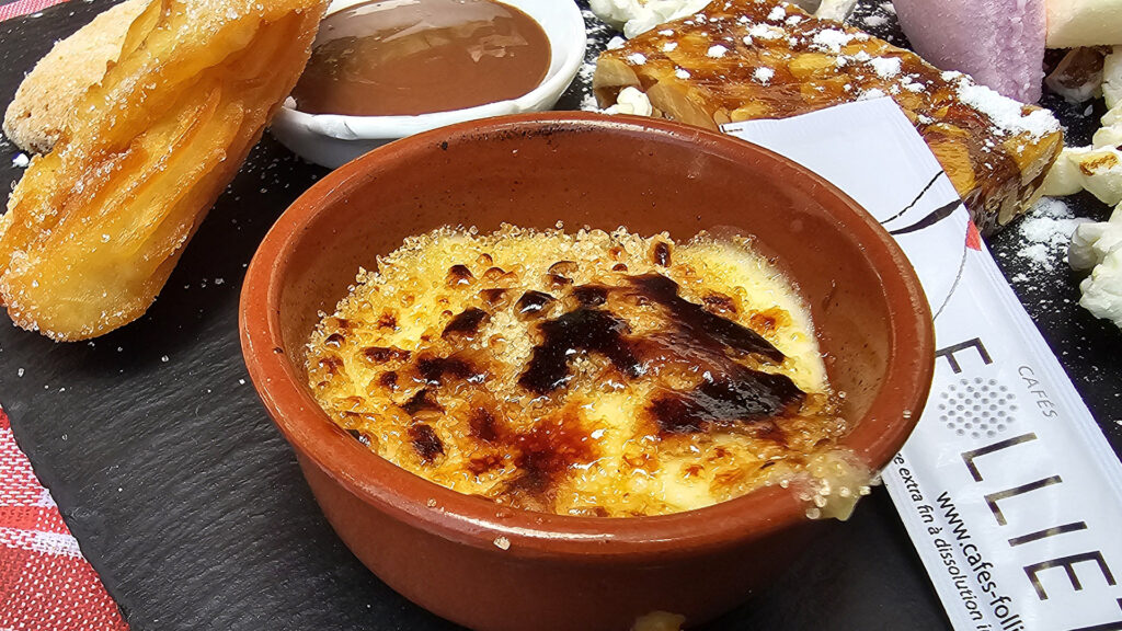 Creme Brulee in the Cafe Gourmand at O Ranch Restaurant in Portiragnes, France - photo by Arthur Breur